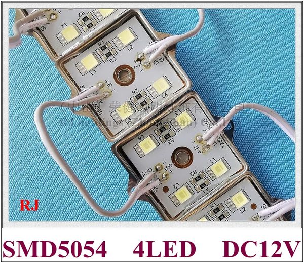 Módulo de luz LED SMD 5054 Módulo LED DC12V 4 led 35mm * 35mm RJ-LM-5054-4 Resina epoxi de corteza de hierro a prueba de agua