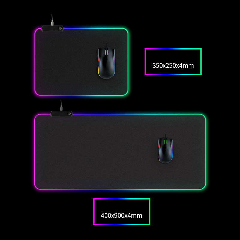 Светодиодный свет коврика для мыши 300 * 800 * 4 мм компьютера утолщения RGB игры конкурентоспособны настольная клавиатуры коврика для мыши 5 размера DHL бесплатно
