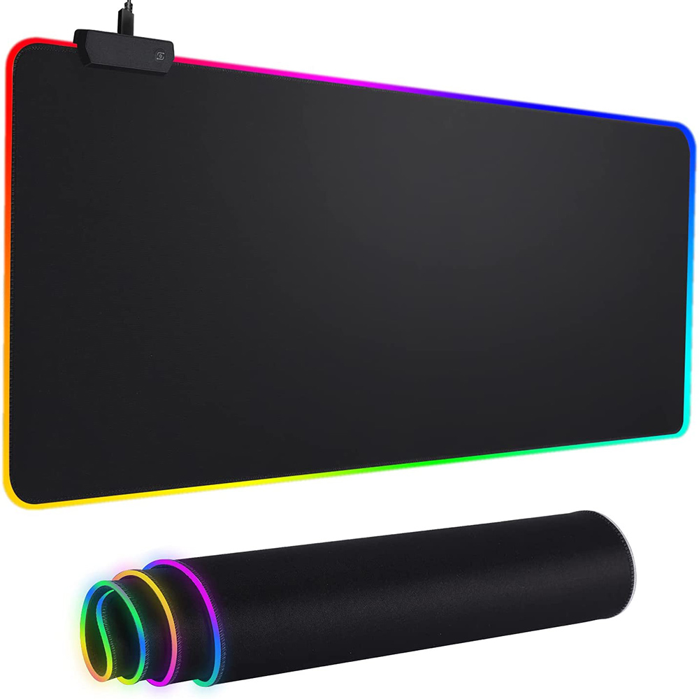 LED-lätta muskuddar Musepad RGB-tangentbord Cover Desk-MAT Färgglada ytmus Pad Waterproof Multi-Size World Computer Gamer 800*300*4mm