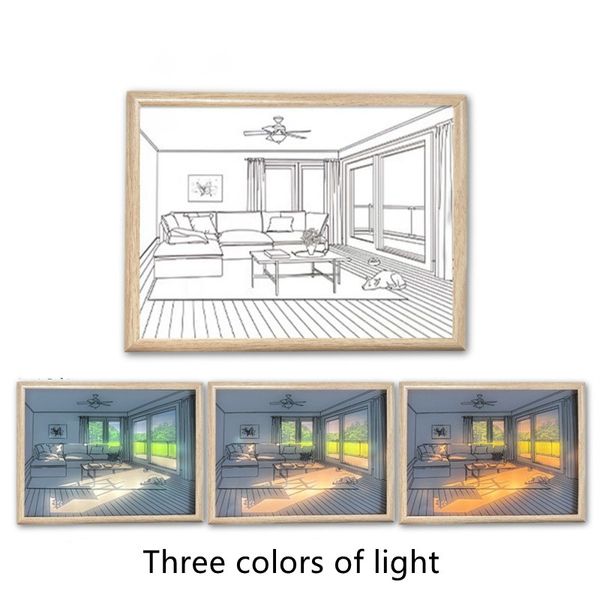 Pinturas de luz LED Decoración de mesa para el hogar Pintura de arte de pared