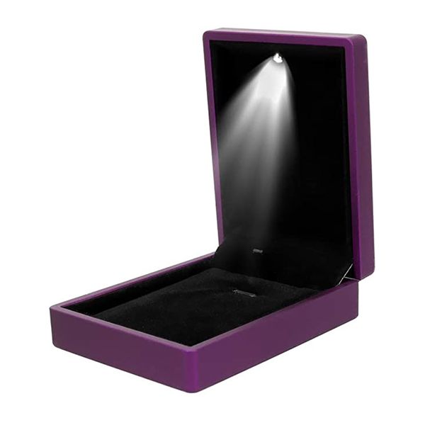 LED Light Pendent Box Collier Afficher Cabinet bijoux Boîte-cadeau Boîte de mariage Proposition de bague Boîte de rangement Boîte de rangement