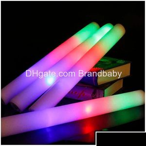 Bâtons lumineux LED 12/15/30/60 pièces Glow Bk Colorf RVB bâton de mousse Cheer Tube sombre pour la fête d'anniversaire de Noël livraison directe jouets Gif Dhdzl G Dhviv