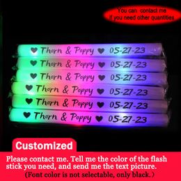 LED Light Sticks 12153060Pcs RGB LED Glow Foam Stick Bulk Kleurrijke LED Glow Sticks Cheer Tube Dark Light Verjaardag Bruiloft Feestartikelen 230802