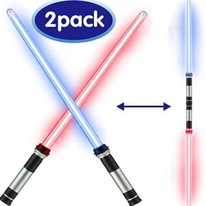 Bâtons Lumineux LED 2 en 1 Sabre Laser Balançoire Lisse Duel Lourd RVB 7 Couleurs Changer Soundfonts Force FX FOC Blaster Jouets Jedi Laser Épée 221125