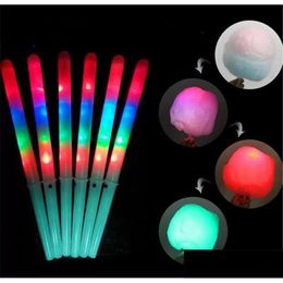 Palitos de luz LED 28x1.75 cm Colorf Stick Flash Glow Algody Candy Camshing Cono para conciertos vocales Fiestas nocturnas Drop entrega Toyes