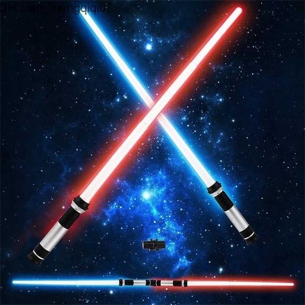 Bâtons Lumineux LED 2Pcs Sabre Laser Laser 2 En 1 Rétractable Darth Vaders Épée Cosplay Double Lumière Sabre Épée Jouets Avec Son Épée Laser Jedi 220808 Z230701