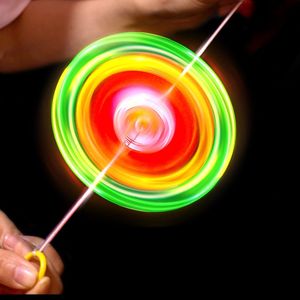 LED Light Sticks 5pcs Luminous Hand Pull Flashing Rope Flywheel Toy Led Novelty Children Flash Gyro Gift 221125