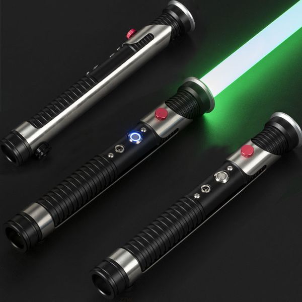 Bâtons Lumineux LED 80cm Rgb Lightsaber Hilt blade 16 Couleurs Effets Métal Jouet Laser Sonic Heavy Dueling Lightsab Sabre Enfant De 230710