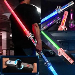 LED Light Sticks Childrens Laser Épée brillante Téles de combat pour enfants Télescope éclat