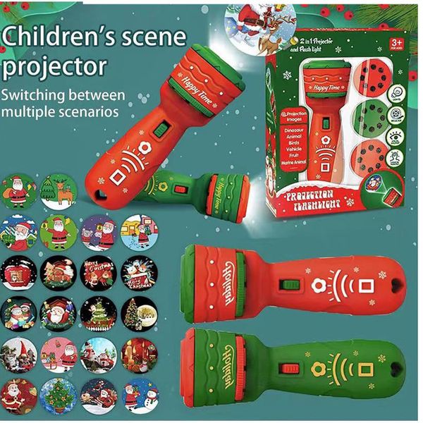 LED Light Sticks Regalo de Navidad Lámpara de estrella para niños Proyector Diversión Linterna luminosa Rompecabezas Educación temprana Proyección Bebé 221125