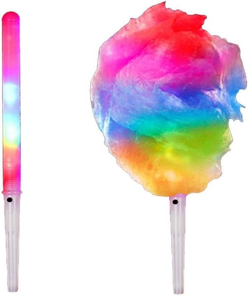 Bâtons lumineux LED Bâtons lumineux LED colorés Cônes de barbe à papa Allumer des bâtons de guimauves LED Glowing Cheer Tube Glow In The Dark Light pour la fête 230625