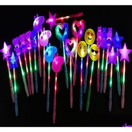 LED -lichtstokken knipperen gloeiende Rose Star Heart Magic Wands Party Night Activities Concert Carnavals Props Birthday Drop Delivery DH059