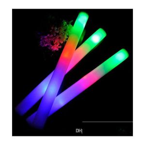 LED -licht stokjes schuimstick colorf flitsende knuppels rood groen blauw omhoog festival party decoratie concert drop levering speelgoed geschenken dhwiy