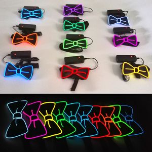 LED Licht Sticks Gloeiende Mannen Vrouwen Vlinderdas Party Neon Fan Lichtgevende Op Verjaardag Muziek Nachtclub Cosplay Kostuum Decor Accessoires 230721