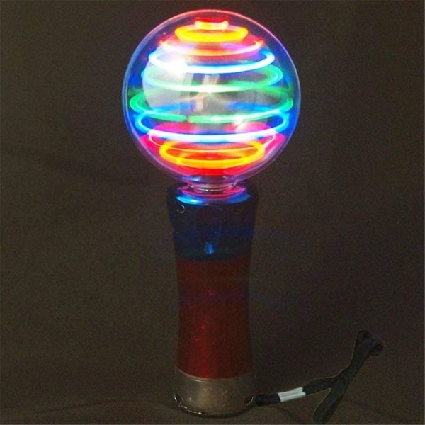 Bâtons lumineux à LED Glowing Star Bâtons à billes ronds Light Up Spinning Ball Wand Stick Party Supplies Glowing LED Stick Toy Light Show Favor 230720