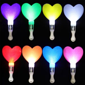 LED Light Sticks Heart Shape LED Glow Stick Love Luminous Concert Cheering Tube Battery Powered Wedding Party Light Stick Toys 230720