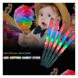 LED Light Sticks Marshmallow Stick Glow Party Concierto Navidad Luminoso Niños Colorf Color-Cambiando Plástico Flashing Club Brigh Otxwo