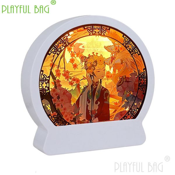 Palos de luz LED Novela creatividad cultural china decoración lámpara luminosa juguete adulto Ornamento Regalo 3D luz sombra papel tallado vd77 230724