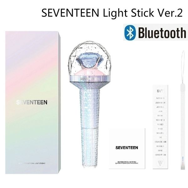 Palos de luz LED Original Kpop Official Stick SEVENTEENs stick Ver 2 con Bluetooth Concierto Glow Lámparas Hiphop Up Toys 230106