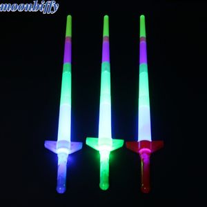 Palos de luz LED Rainbow Laser Sword Extensible Up Toys Flashing Wands Led Party sable de luz rgb niños juguetes lightstick regalos 230605