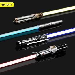 LED Light Sticks RGB Metal Laser Sabre Cosplay Sabre Sword Sabre de Luz Kpop Stick Espada Rave Weapon Toys 5 Set Sound 12 Color 221207