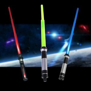 LED Light Sticks Telescopische Lightsaber Speelgoed Knipperende Zwaard Cosplay Lichtgevende Muziek Ster Lasr Speelgoed Zwaarden Kids Jongens Gift 230605