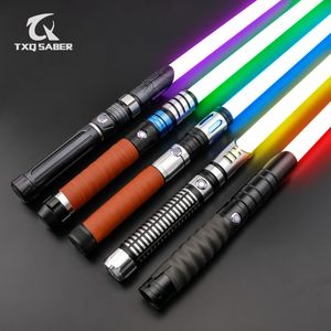 LED Light Sticks TXQSABER Heavy Dueling RGB / Neo Pixel Smooth Lightsaber Colors Changing Metal Hilt Lock up Blaster Laser Jedi Sword Kids Toys 230901