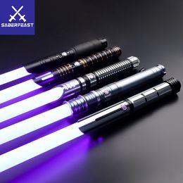 LED Light Sticks TXQSABER Lightsaber Neo Pixel Heavy Dueling RGB Laser Sword Metal Hilt Smooth Swing Blaster Cosplay Jedi Luminous Kids Toys 230718