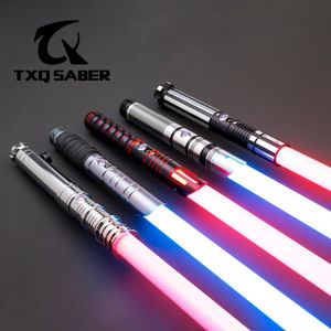 LED Light Sticks TXQSABER Lightsaber Neo Pixel RGB Smooth Swing Metal Hilt voor Heavy Dueling 12 Color Force FOC Blaster Laser Sword Jedi Toys 230718