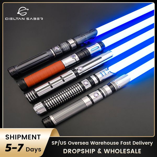 Palos de luz LED TXQSABER Neo Pixel Sable de luz Smooth Swing Heavy Dueling RGB SNV4 Metal Hilt FOC Blaster Toys Jedi Laser Sword Cosplay 230906