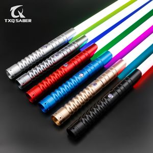 LED Light Sticks TXQSABER RGB Pixel Smooth Swing Lightsaber Metal Handle Heavy Dueling Colors Change Force Sounds Blaster Laser Sword Kids Toys 230721