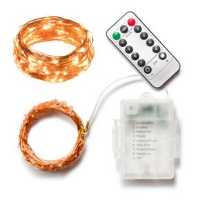 LED Light String Battery Fonction avec une minuterie à distance Timer Silver Copper Silver Copper Fil clignotant Laux