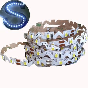 Bande lumineuse LED à une rangée en forme de S 2835 SMD, 1M, 60LED, bande Flexible en S, lumières non étanches, 12V DC