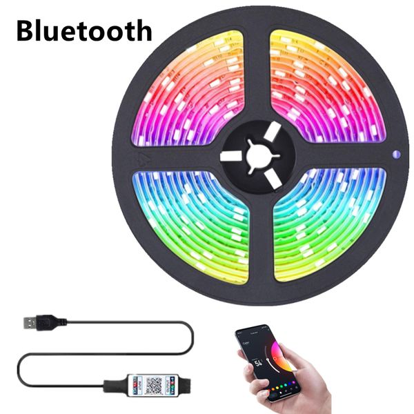 Bandes lumineuses LED Barre RVB 2835 Couleur Bluetooth USB Télécommande infrarouge Lumières flexibles avec rétroéclairage TV Diode DC5V Convient pour la maison D2.0