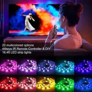 Bandes lumineuses LED Bluetooth WIFI contrôleur Flexible RGB 5050 décoration rétro-éclairage lampe éclairage de nuit chaîne lumineuse pour chambre à coucher