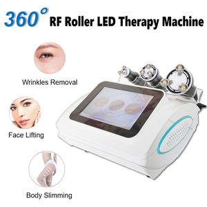 LED -lichttherapie Anti -verouderende huid Verjonging RF vetverbrandingsapparatuur 360 hoek rotatie RF Face Wrinkle Verwijder het hele lichaam slank schoonheidsinstrument met 3 handgrepen