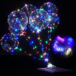 LED Light Up Bobo Balloons Party décoratif Ballons transparents remplissables avec des lumières LED Décor d'anniversaire de mariage Hélium globes