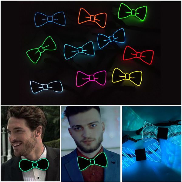 Nœud papillon lumineux LED pour noël, mariage, fête d'anniversaire, cadeaux d'événements, boîte de nuit, Bar, KTV, fête de danse, 915