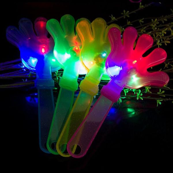 Claqueta de mano con luz Led para fiestas de conciertos, suministros de Bar, novedad, manos intermitentes, palmada de Palma, juguetes electrónicos para niños
