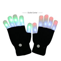 LED verlicht Hand Finger Gloves flitsende handschoen gloed in de Dark Halloween Christmas Costume Dance Concert Supplies