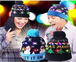 Bonnet lumineux LED en tricot, lumières colorées, bonnet de neige unisexe pour noël, hiver 7837645