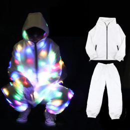 LED Light Up Rave Veste Adult Kids Dance Performance Performance Fancy Flash Lough Lighs Vêtements imperméables