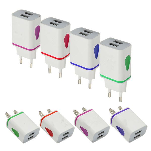 Adaptateur de chargeur mural de voyage à la maison US EU EU pour Smartphone universel goutte à goutte téléphone portable tête de charge Usb