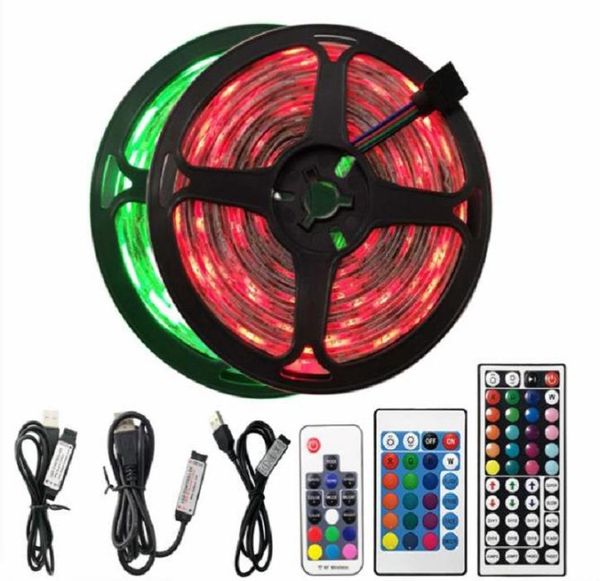 Luz LED con USB de bajo voltaje 5V 2835RGB tira de luz suave 60 lámpara corriendo caballo lámpara goteando impermeable TV TV luz de fondo 7611845