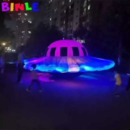 LED verlichte gigantische opblaasbare UFO -ballonadvertenties Vliegende schotel voor evenementendecoratie