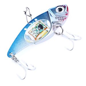 Señuelo que se hunde VIB con iluminación LED en forma de pez con gancho afilado, lámpara intermitente para pesca en aguas profundas, ganchos para aparejos al aire libre
