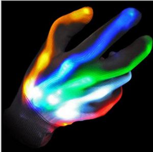 LED-verlichting handschoenen knipperend cosplay nieuwigheid ghost schedel handschoen licht op speelgoed flash handschoenen voor halloween kerstfeest decoratie