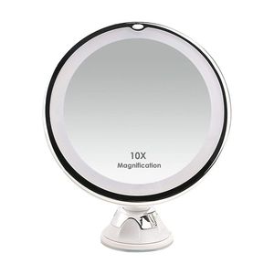 Lumières LED 10X miroir de courtoisie grossissant fixé au mur avec des miroirs de maquillage à ventouse Outils de maquillage de mode