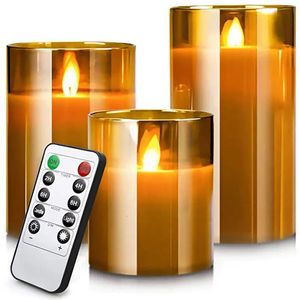 Lumières à LED pour la maison de décoration de bougie électronique en verre complet Tive Timer Timer Mariage de Noël 240412