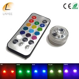 Lumières LED pour la fête 3 Lumières submersibles LED pour le narguilé de mariage Shisha Bong Decor Télécommande Soalight Bougies Waterpro278E